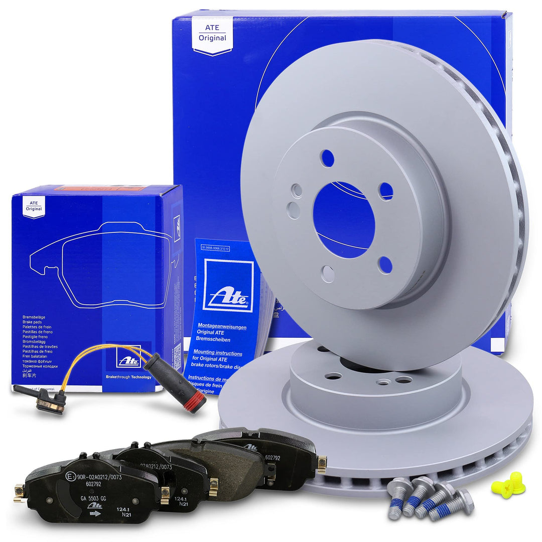 ATE Bremsenset Vorderachse inkl. Bremsscheiben vorne Ø 305 mm belüftet und Bremsbeläge vorne + Versc
