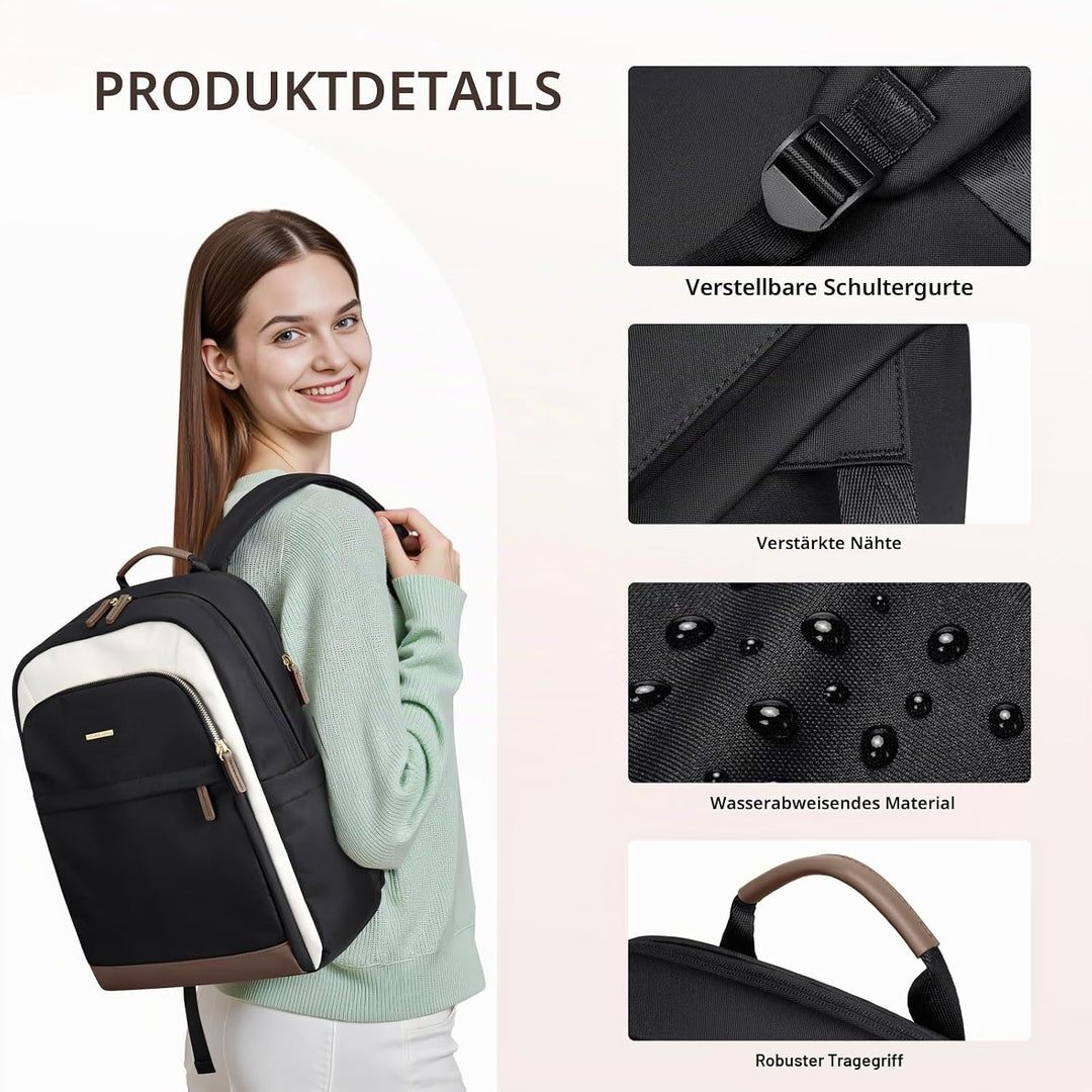 Rucksack Damen für Schule, Laptop Rucksack 16 Zoll, Gross Schultasche Arbeitstasche Lehrertasche Bac