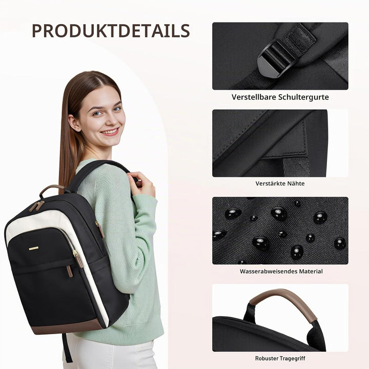 Rucksack Damen für Schule, Laptop Rucksack 16 Zoll, Gross Schultasche Arbeitstasche Lehrertasche Bac