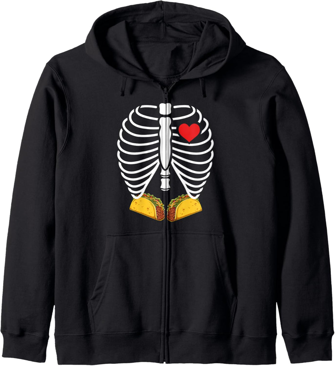 Röntgen Halloween Kostüm Brustkorb Skeleton Tacos Kapuzenjacke