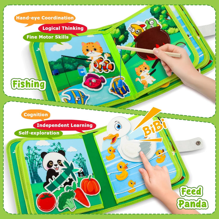 KETIEE Montessori Spielzeug ab 1 Jahr, Busy Board Babybücher Weichem Filz Kinderspielzeug Motorikspi