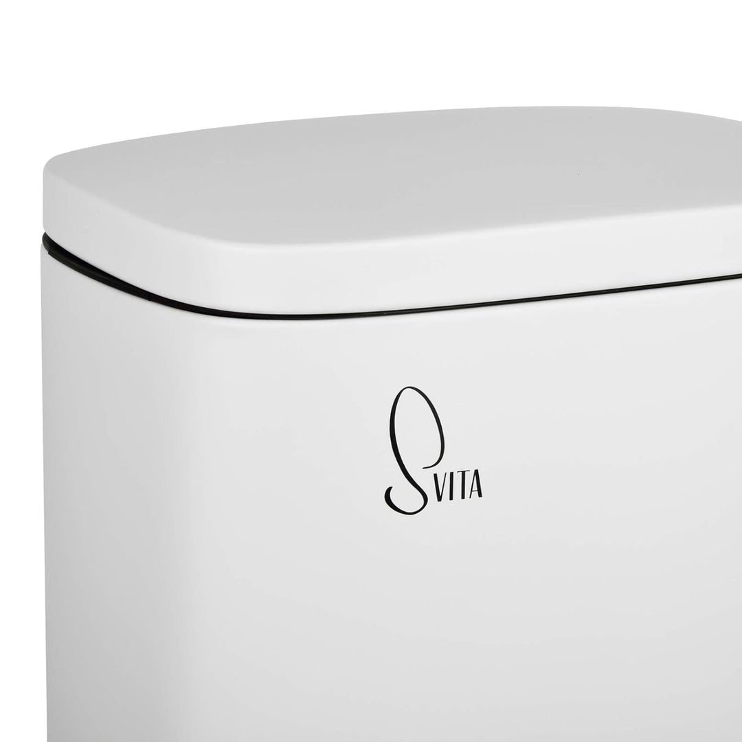 SVITA Mülleimer TQ30 Weiss 30L Treteimer Abfallbehälter Müllsammler mit Pedal Edelstahl Softclose De