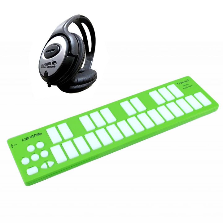 Keith McMillen K-716C-L K-Board MIDI-Controller Lime + keepdrum Kopfhörer Grün, Grün