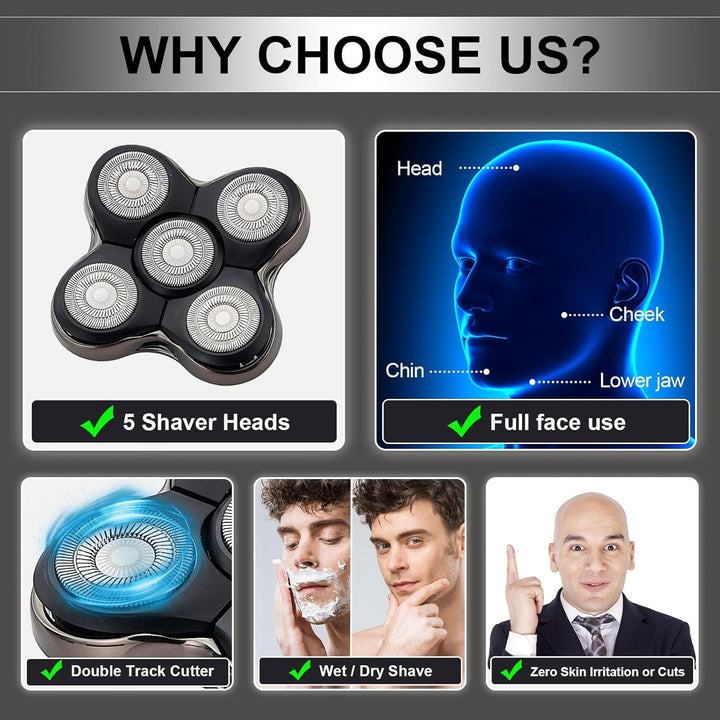 Ersatzköpfe kompatibel mit Remington XR1600,RX7,BOSS XR7120,XR7100 Series Rasierern, 1 Stück 1 Stück