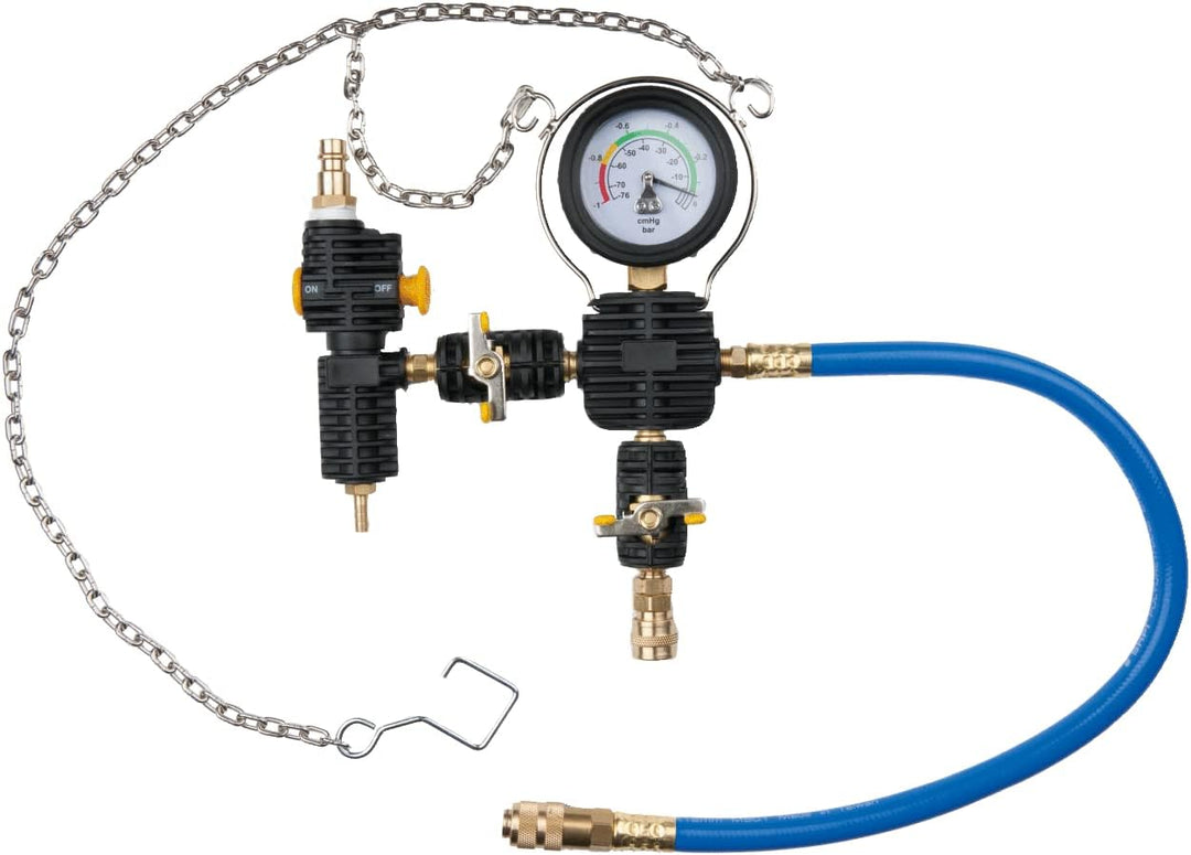 KS Tools 150.1960 Kühlsystem-Vakuum-Fülleinheit, Manometer bis 76cm