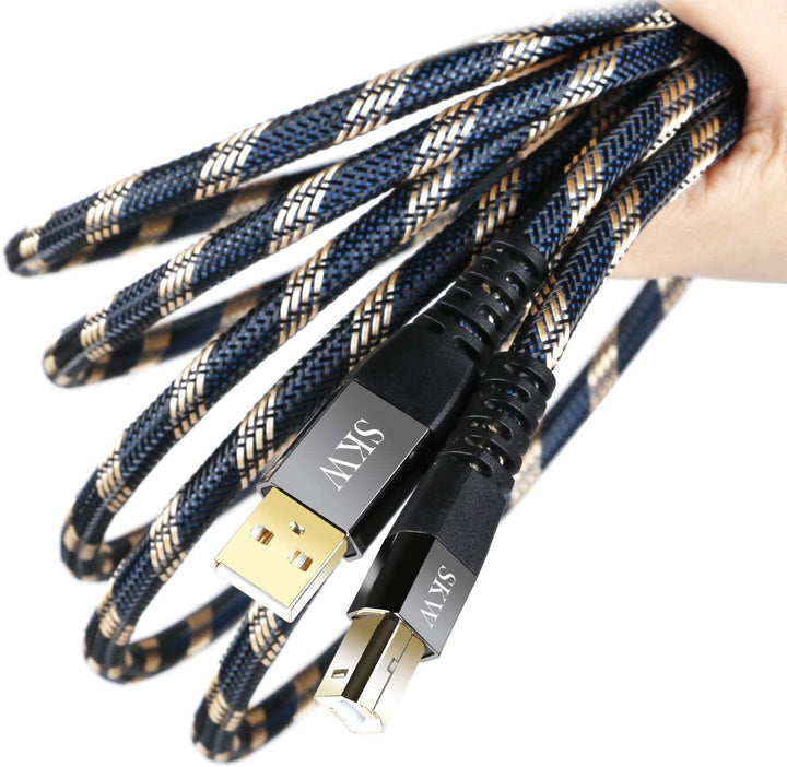 SKW USB Druckerkabel, Scanner Kabel USB A auf USB B 2.0 Drucker Kabel für Computer, Soundkarte, Deco