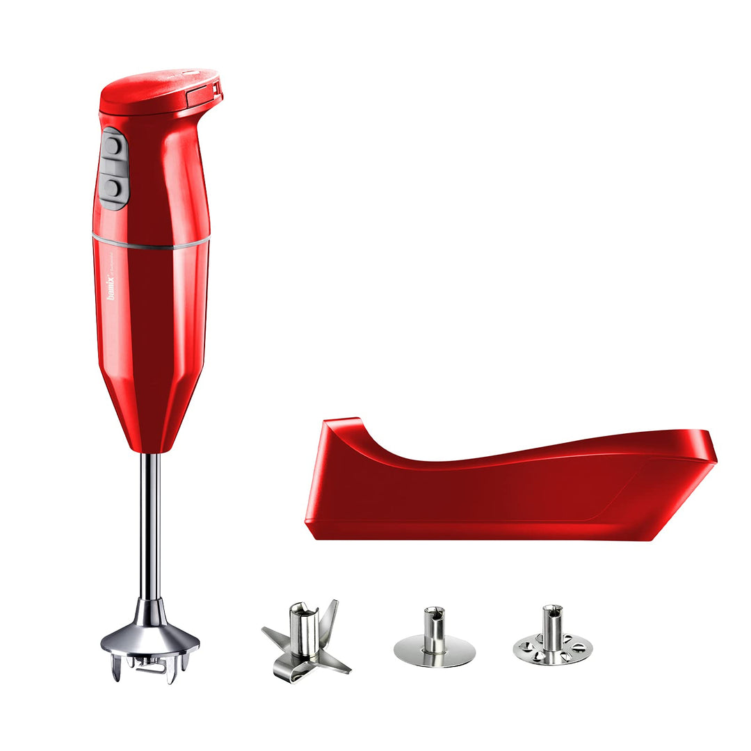 bamix Stabmixer Set cordless PLUS kabelloses, inkl. Multimesser, Quirl, Schlagscheibe aus Edelstahl,