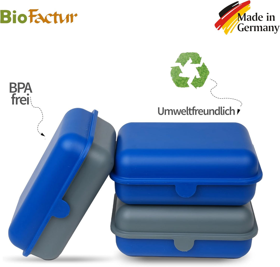 BioFactur Brotdose Erwachsene,Kinder | 3er Jausenbox Kinder | BPA Frei Vesperbox | Butterbrotdose Sp