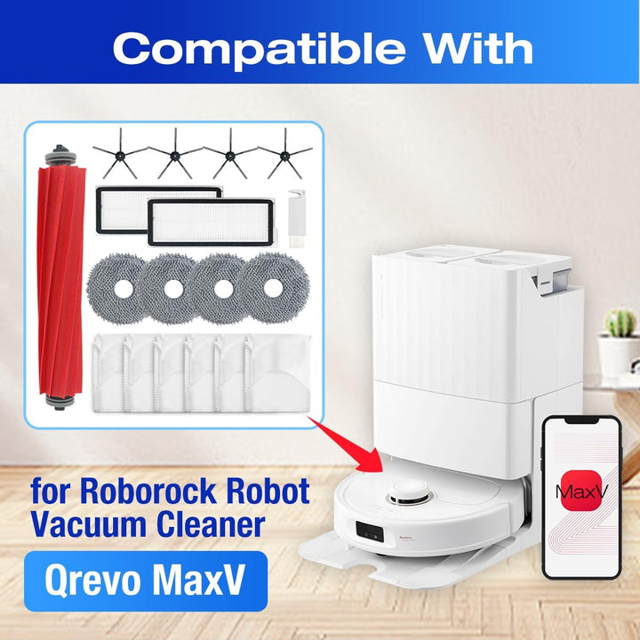 HomeTimes Ersatzteile für Roborock Qrevo Pro für Q revo Maxv Saugroboter Zubehör mit 1 Gummibürsten