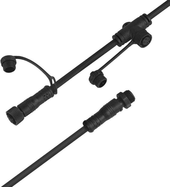 AIMHEIM 2er-Set 3M LED Gartenstrahler Verlüngerungskabel, 1in-2out Aussenleuchte Verbindungskabel, I