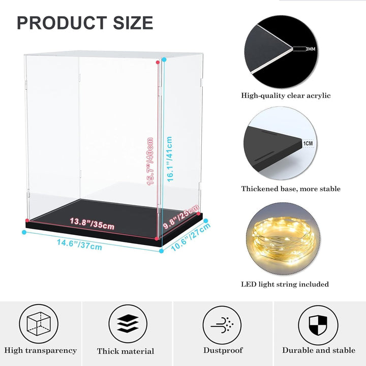 Nynelly Acryl-Vitrine, transparente Acryl-Vitrinen für Lego 75954,76989, Acryl-Boxen für Präsentatio