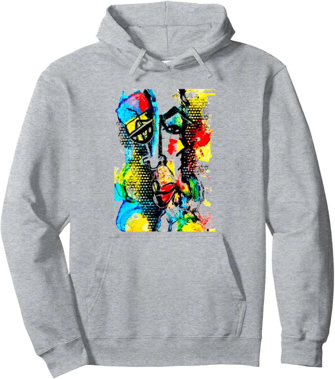 Abstrakte lustige Gesichtsbemalung Rot Blau Graffiti Pop Art Pullover Hoodie