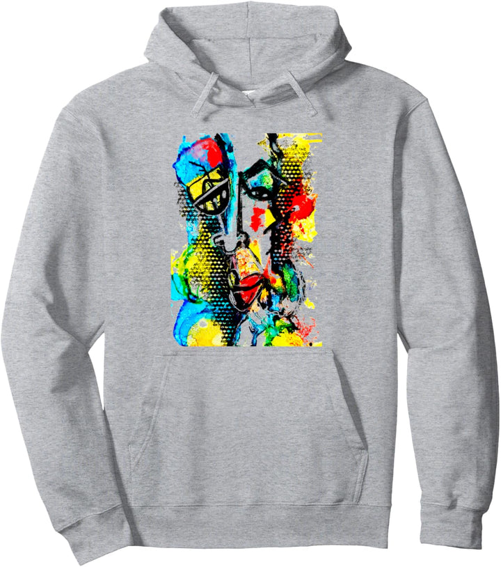Abstrakte lustige Gesichtsbemalung Rot Blau Graffiti Pop Art Pullover Hoodie