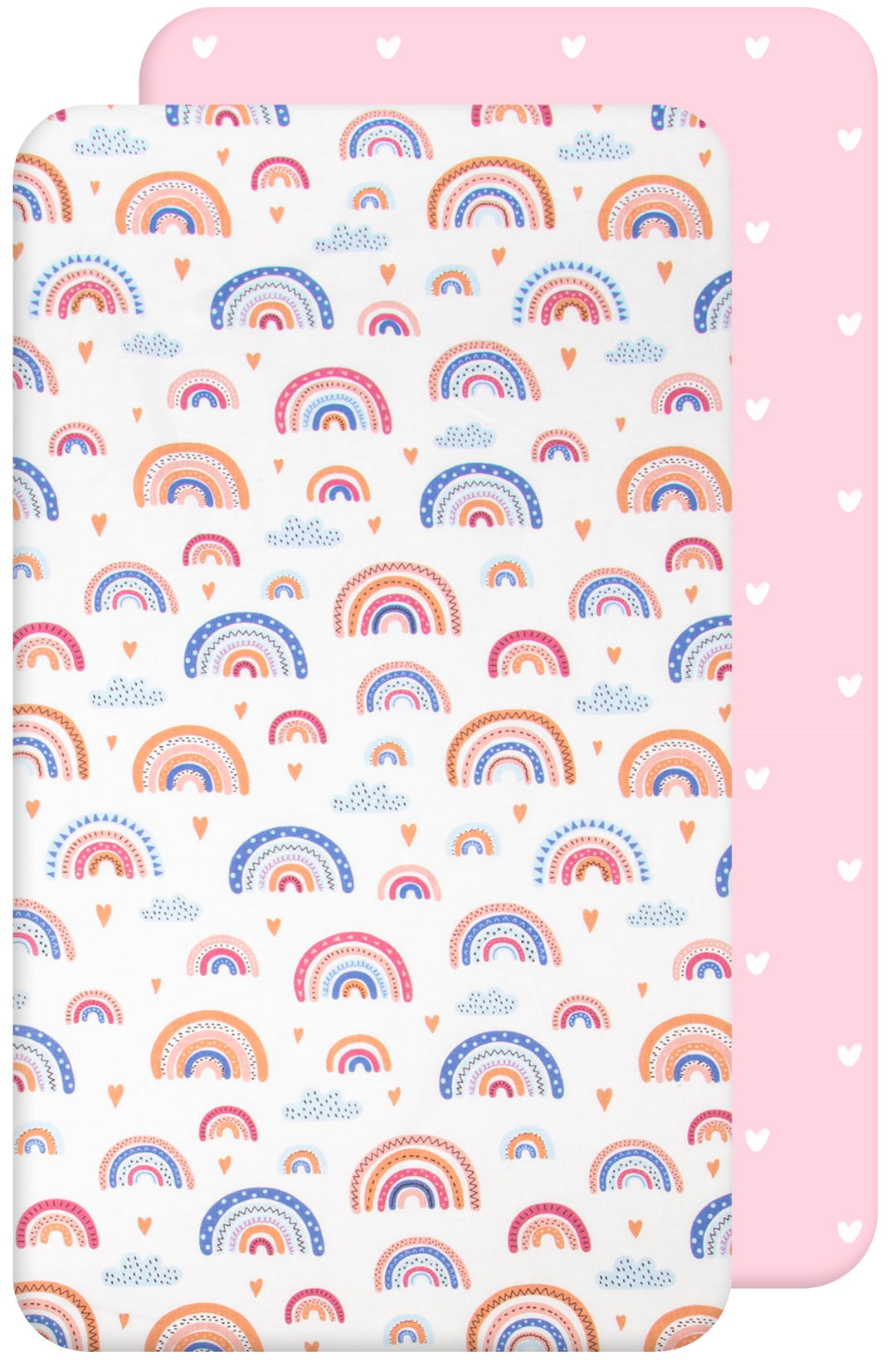 Lovely Hippo 2X Spannbettlaken 50x83 100% Baumwolle - Kompatible Spannbettlaken 50x83 cm - Set 2X (R