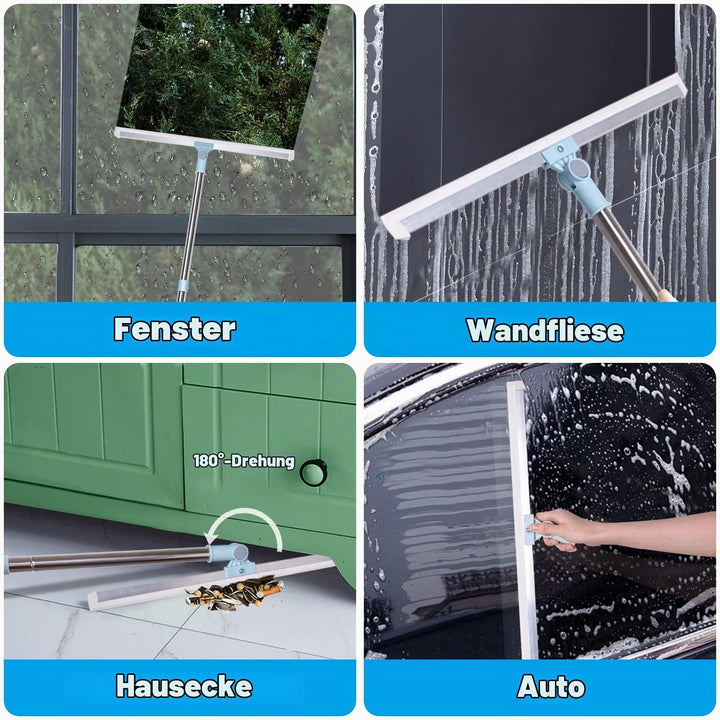 Wiseten Wasserschieber Bodenabzieher - Abzieher Boden Dusche mit Extra Langlebiger 50cm Gummilippe,
