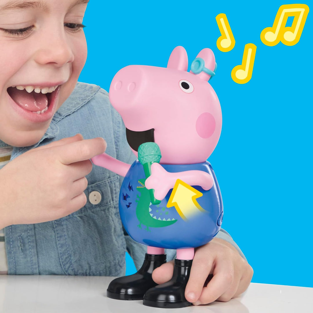 Peppa Pig Witz- und Singspass Schorsch, 20 cm grosse Figur, musikalisches Spielzeug mit mehr als 50