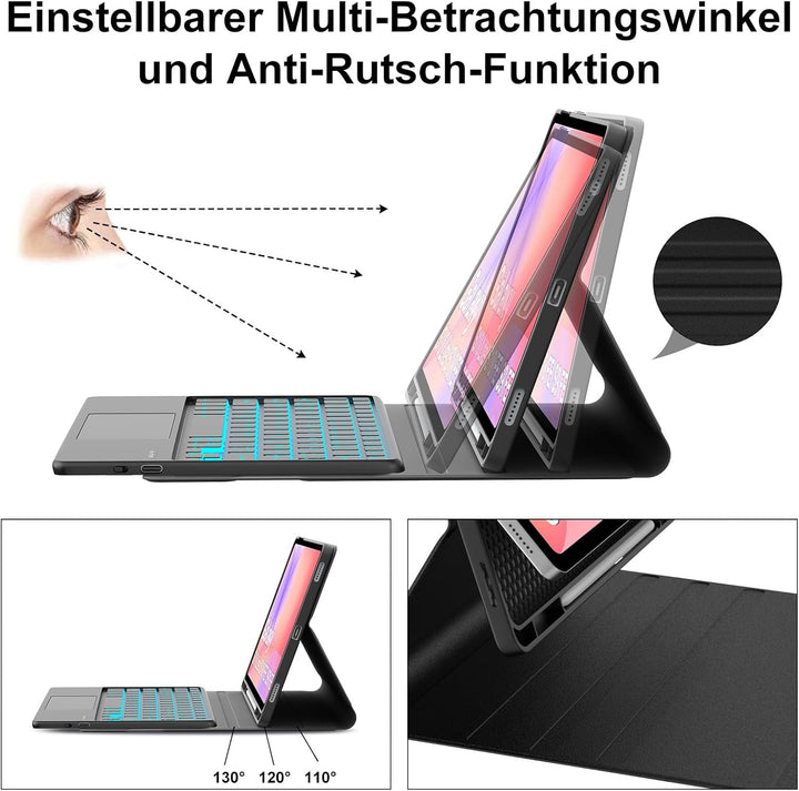 Hülle Mit Tastatur Für Samsung Galaxy Tab S10 Lite/S10 FE/S9 FE 10.9" & S9 11", Hülle Tastatur mit S