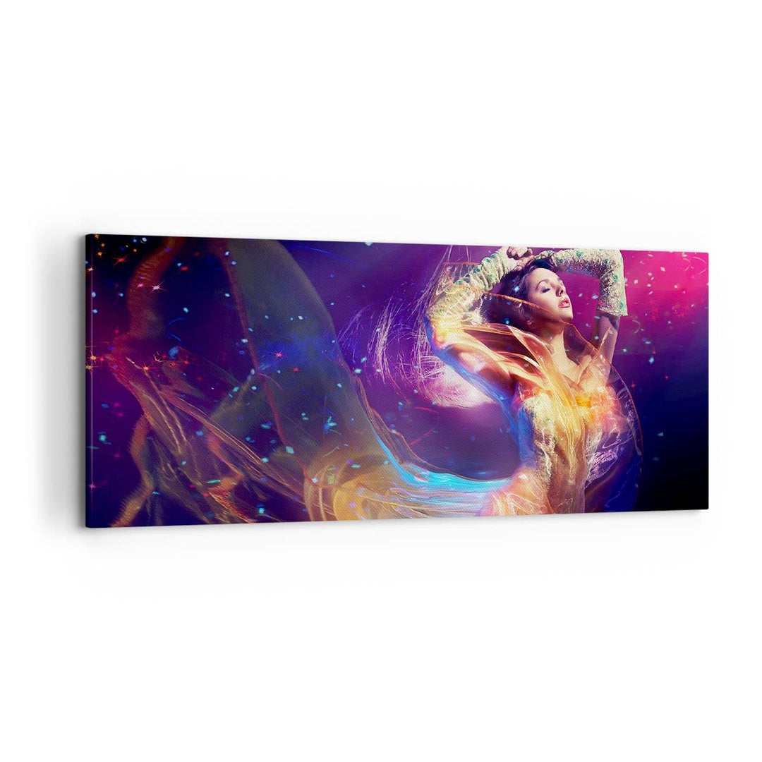 Wandbilder Dekoration Wohnzimmer Schönheit Disco Mode Make-up Panorama Bilder auf Leinwand 120x50cm