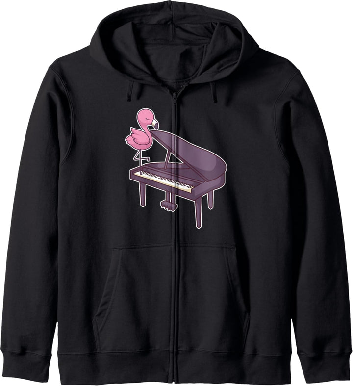 Pianist Klavierspieler Tier Flügel Piano I Flamingo Kapuzenjacke