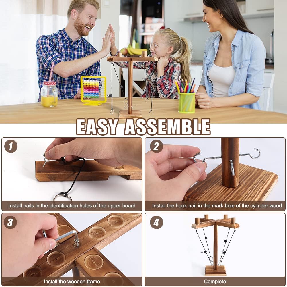 Joycabin Hooks Ring Toss Game für Kinder Erwachsene, Ring Toss Hook und Ring Indoor, Toss Haken und