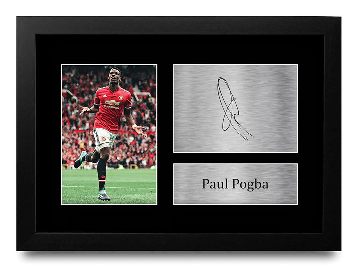 HWC Trading Paul Pogba A4 Gerahmte Signiert Gedruckt Autogramme Bild Druck-Fotoanzeige Geschenk Für