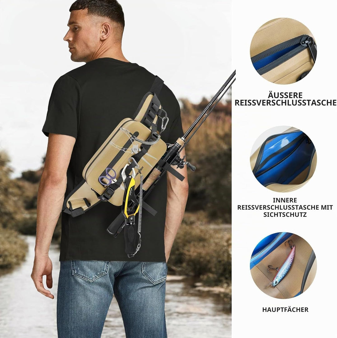 THKFISH Angeltasche Wasserdicht Hüfttasche IPX8, Bauchtasche Wasserdicht mit Luftdichtem Reissversch