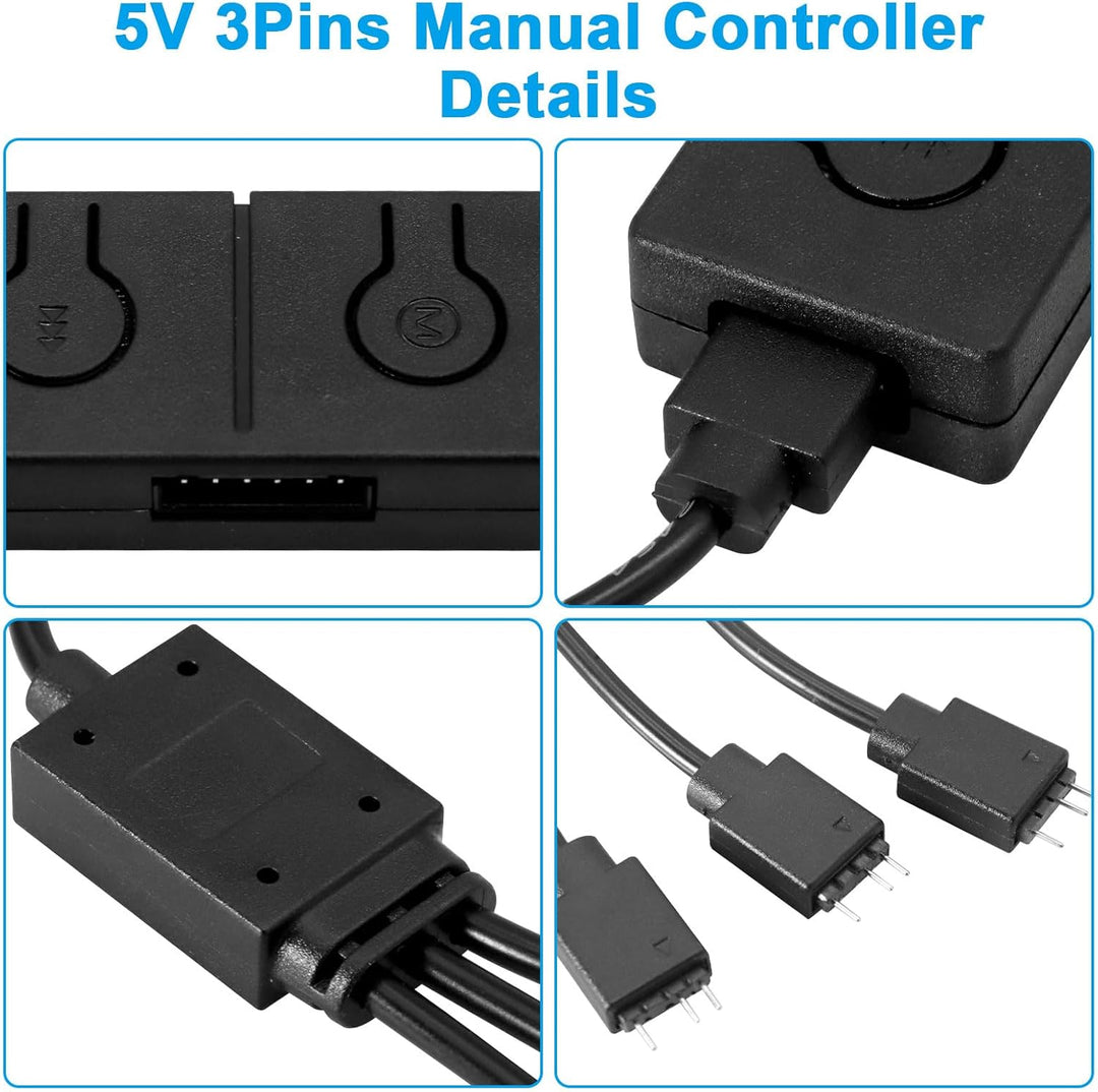 ARGB Controller Ulegqin ARGB 5V zu 12V RGB Motherboard mit Manueller Controller zum Schalten von Far