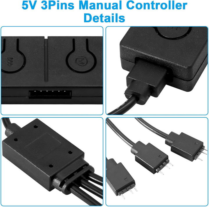 ARGB Controller Ulegqin ARGB 5V zu 12V RGB Motherboard mit Manueller Controller zum Schalten von Far