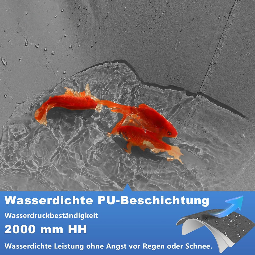 Sonnensegel Wasserdicht Rechteckig mit Ösen, Markisenstoff 95% UV Schutz, Sonnenschutz Markise Reiss