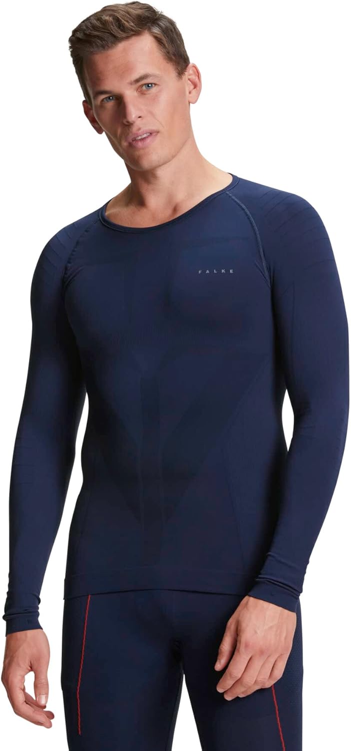 FALKE Herren Warm Round Neck Funktionsshirt Langarmshirt für milde bis kalte Temperaturen warme Funk