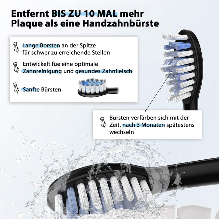 Tristan Auron Original Ersatzzahnbürsten Aufsteckbürsten Aufsätze für elektrische Zahnbürste Schallz