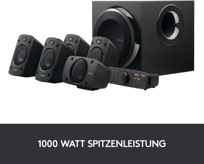 Logitech Z906 5.1 Sound System, Lautsprecher mit 1000 Watt Surround Sound, THX, Mehrere Audio-Eingän