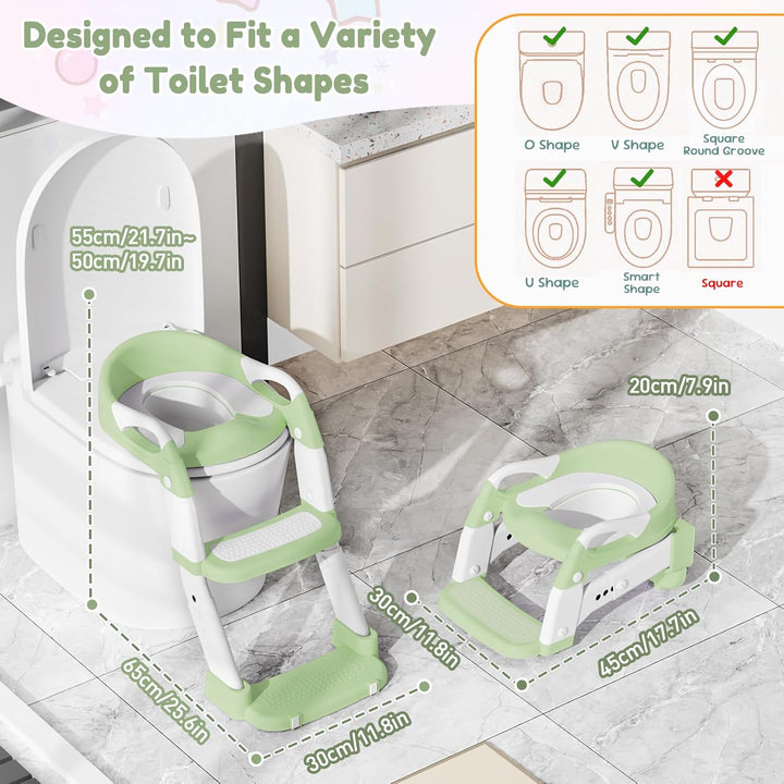Toilettensitz Kinder, 3 IN 1 Toilettensitz Kinder mit Treppe für Jungen Mädchen, Upgraded 3-in-1 Bab