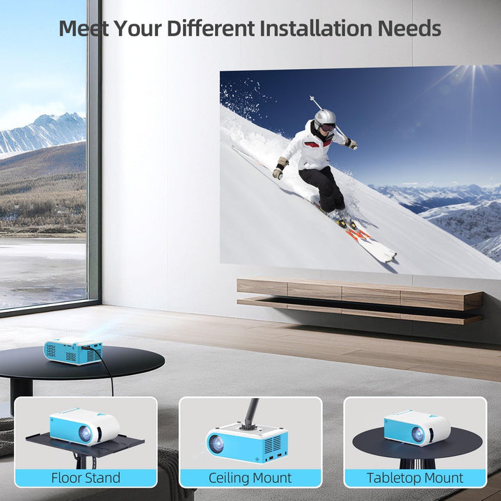 Nasin Mini Beamer Unterstützt 1080P, 4K Projektor Tragbarer mit WiFi 6 und Bluetooth5.4, Beamer Klei