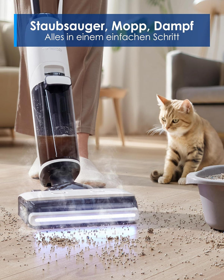 Tineco Floor ONE S7 Steam Schnurloser Dampfreiniger, Dampfmop für Verschmutzungen auf Hartböden mit