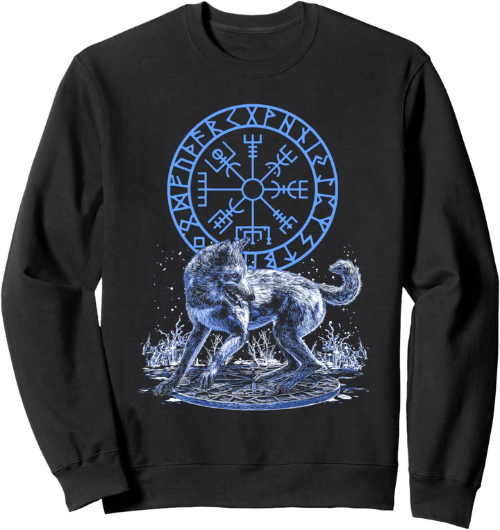 Vikings Rise – Wolf-Odin – Norse Mythology – VEGVISIR SUN Sweatshirt