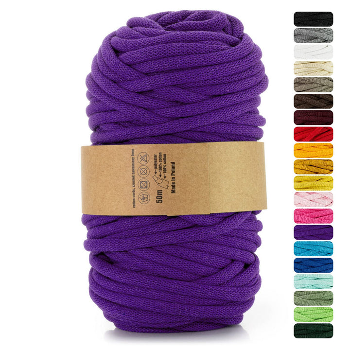 Netuno 1x Makramee-Garn Violett 9 mm 50 m Baumwollkordel mit Polyesterkern Kordel aus Baumwolle Kord