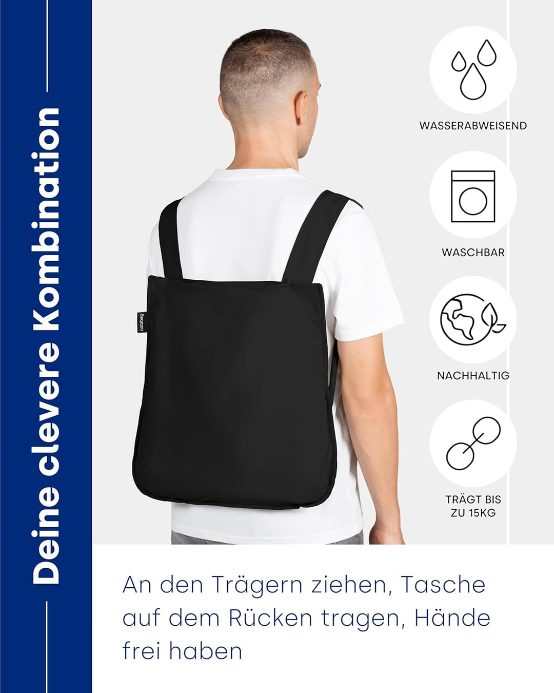 Notabag Unisex Original Gepäck-Handgepäck Einheitsgrösse Schwarz, Einheitsgrösse Schwarz