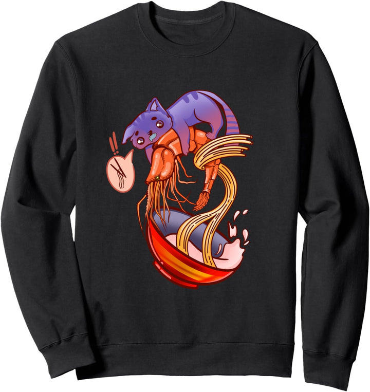 Kleine Katze mit Ramen, Mädchen, Kinder, Kawaii Kult Sweatshirt