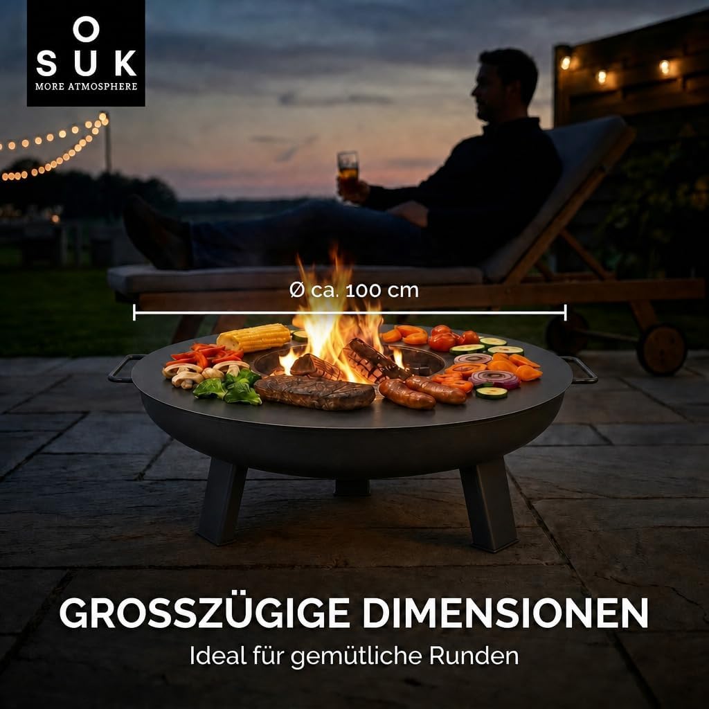 Plancha Ø 100 cm Feuerring Feuerplatte Grillring für Feuerschale oder Feuertonne - Grillplatte aus S