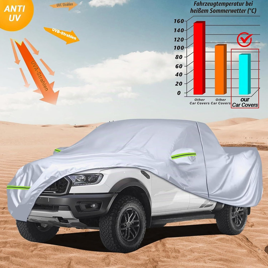 Auto Abdeckplane Vollgarage Kompatibel mit Ford Ranger, Toyota Hilux, Nissan Navara, VW Amarok, Benz