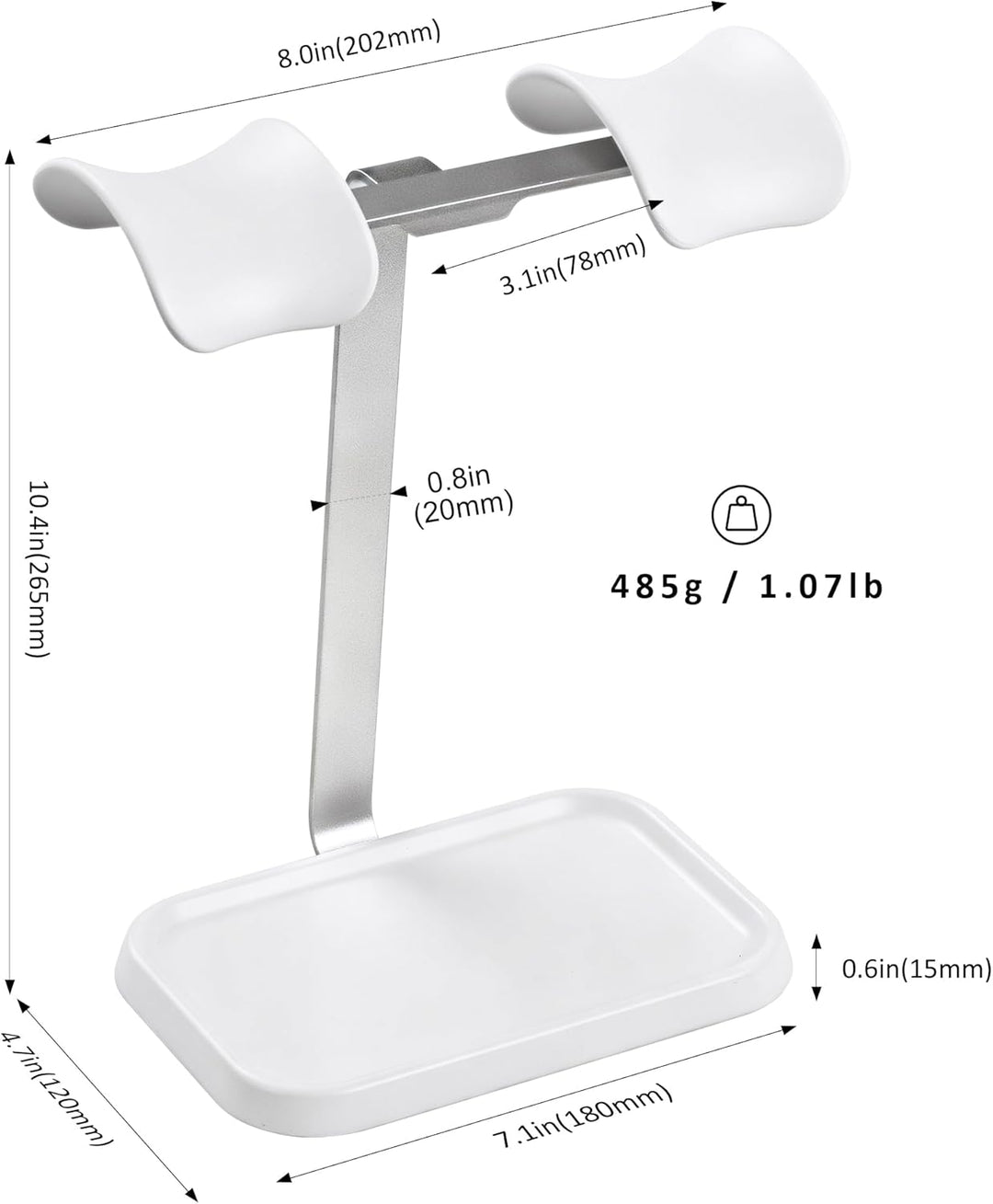 Doppel Kopfhörer Ständer, Stabiler Doppel Headset Halterung mit Ablagefach, Schwere Basis Gaming Kop