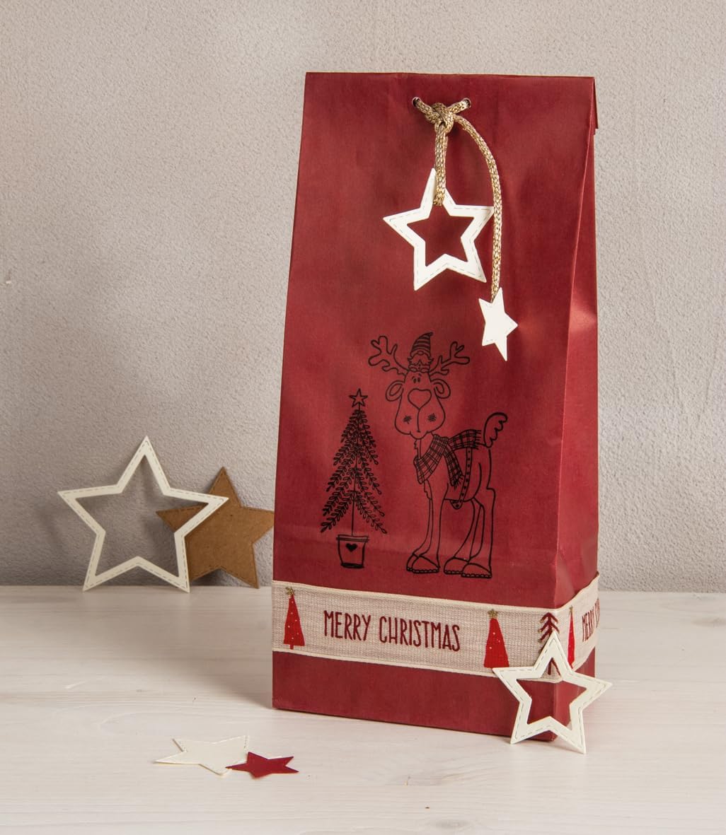 Rayher Stempel Holz "Wichtel im Glück", 7 x 9 cm, Stempel Weihnachten, Holzstempel zum Gestalten von