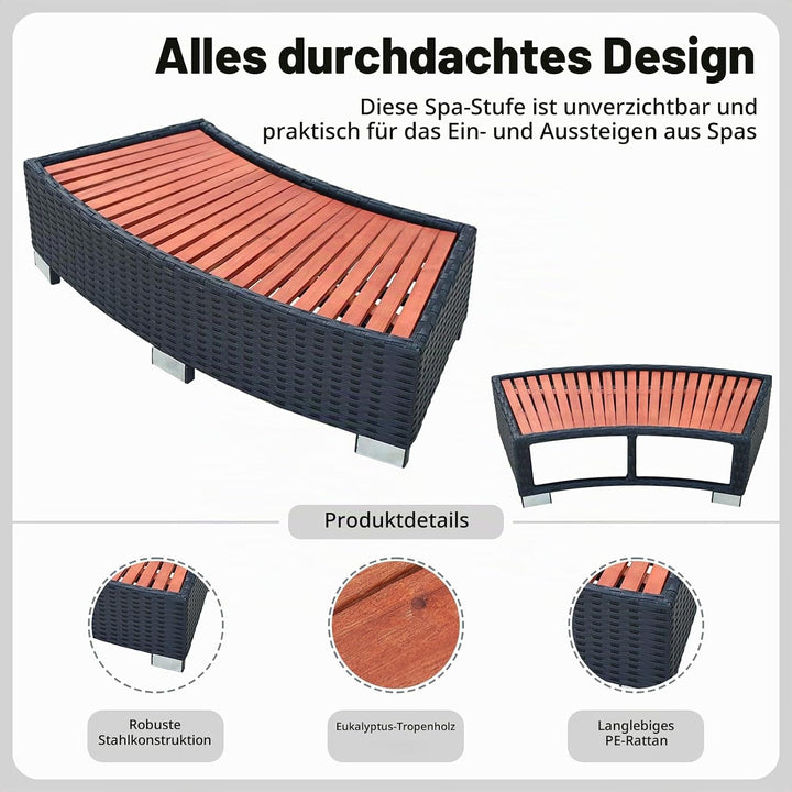 vidaXL Whirlpool Einstieg Trittstufe Treppe Whirlpooltreppe Pool Einstiegstreppe Einstiegshilfe Outd