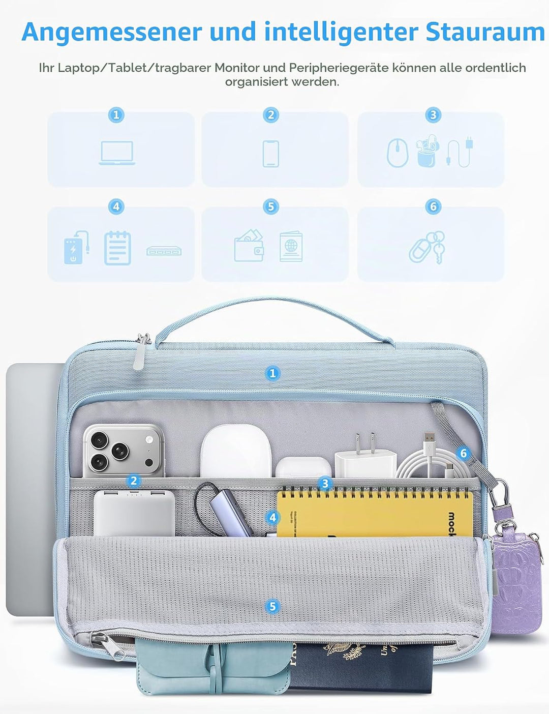 HYZUO 13,3-14 Zoll Laptop Hülle Tasche für MacBook Pro 14 M5-M1 A3426 A3427 2026-2021, 13,3" MacBook