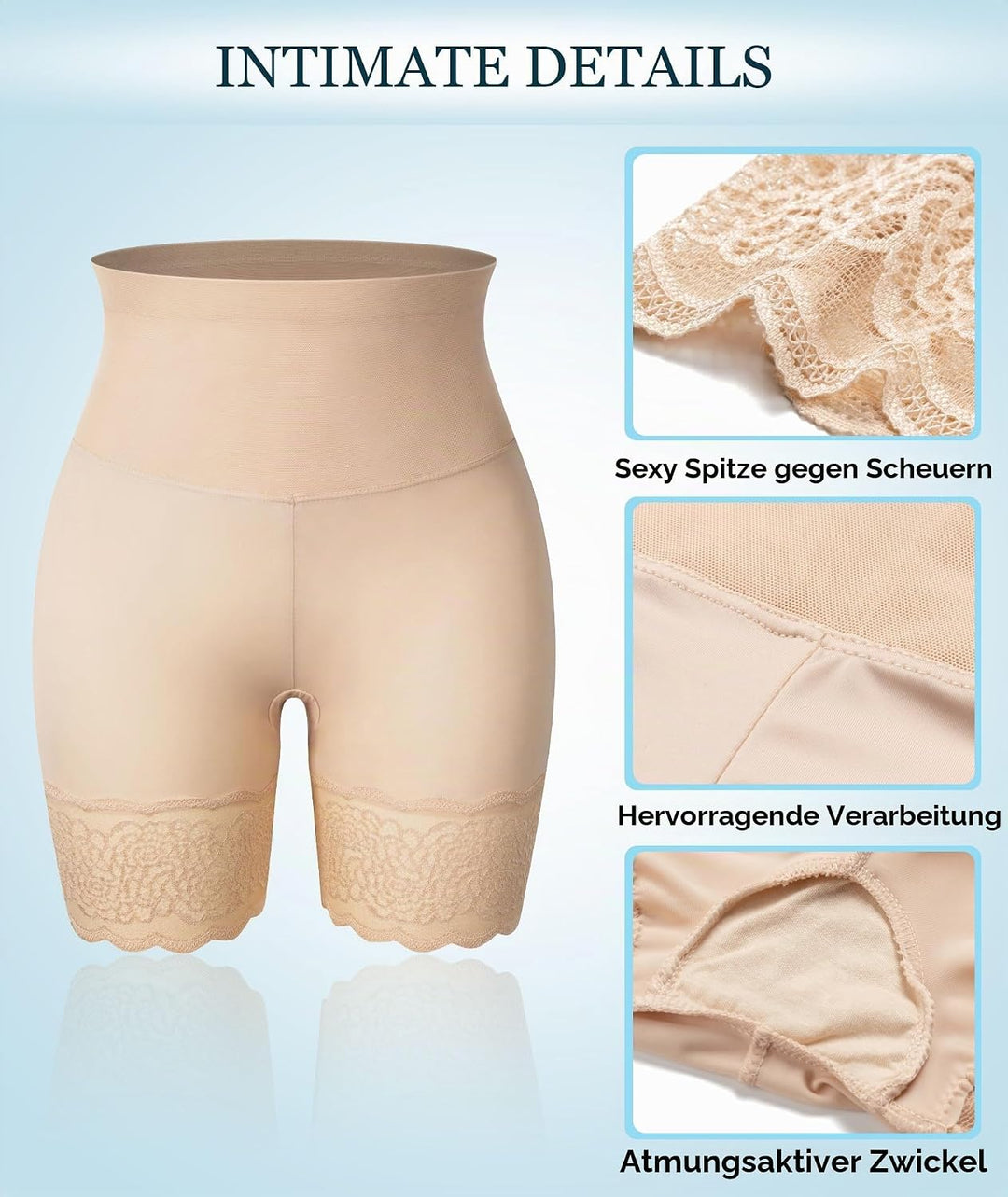 MISS MOLY Unterhose Damen Unter Rock Kurz Hose Shorts Leggings Anti Chafing Miederhose Bauch Weg Mie