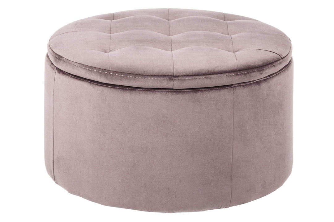 AC Design Rocco Hocker, dusty rosa, Samt, B: 60 x H: 35 x T: 60 cm, 1 Stück, Dusty Rosa