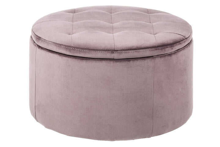 AC Design Rocco Hocker, dusty rosa, Samt, B: 60 x H: 35 x T: 60 cm, 1 Stück, Dusty Rosa