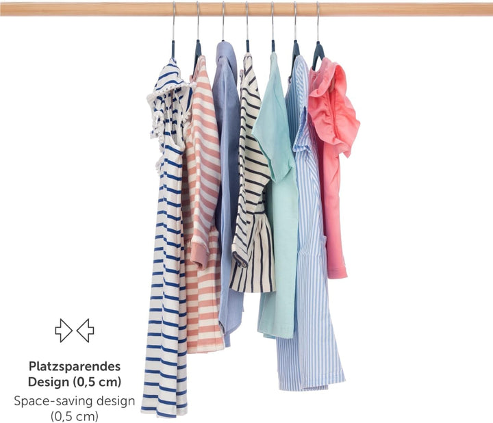 Laleni Kinderkleiderbügel 30 Stück + Samtbezug - platzsparende Kleiderbügel Kinder - 360° drehbare K