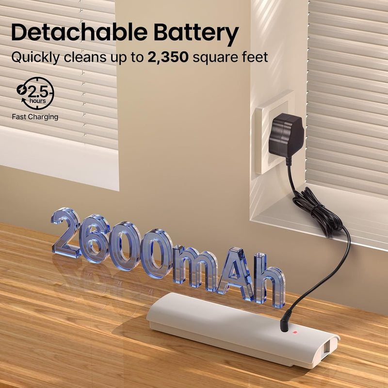 [2023-Upgrade] iDOO Kabellos Elektrischer Mopp Bodenwischer mit Sprühfunktion, LED Beleuchtung 350ML